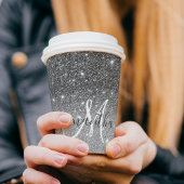 Moderner grauer Glitzer Glitzern Personalisiert Na Pappbecher