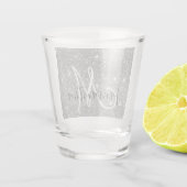Moderner grauer Glitzer Glitzern Personalisiert Na Schnapsglas (Rückseite)