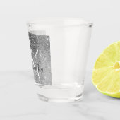 Moderner grauer Glitzer Glitzern Personalisiert Na Schnapsglas (Rechts)