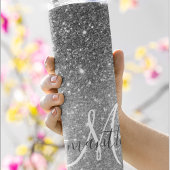 Moderner grauer Glitzer Glitzern Personalisiert Na Thermosbecher