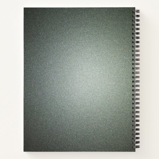 Moderner grauer Glitzer Notizblock (Rückseite)