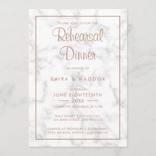 Moderner grauer Marmor mit Rose Gold Probe Abendes Einladung