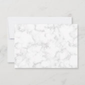Moderner grauer Marmor mit Rose Gold Script Hochze RSVP Karte (Rückseite)