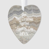 Moderner grauer Marmor - unser erstes Weihnachtsfe Ornament (Vorderseite)