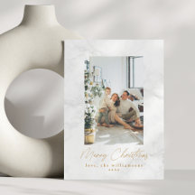 Moderner grauer Marmor Zwei Foto Weihnachten