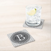 Moderner grauer Monogramm-Untersetzer Rechteckiger Pappuntersetzer (Vor Ort)