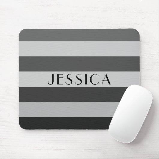 Moderner grauer Name Mousepad (Mit Mouse)