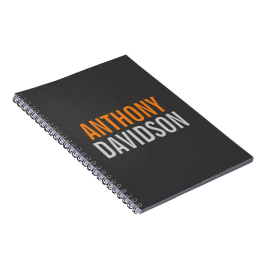 Moderner Grauer Orange Text Minimalistisch Elegant Notizblock (Rechte Seite)