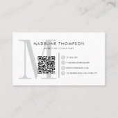 Moderner Grauer QR-Code Visitenkarte (Rückseite)