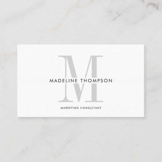 Moderner Grauer QR-Code Visitenkarte (Vorderseite)