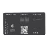 Moderner Grauer QR Code Wraparound Flaschen Inhalt (Vorne)