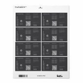 Moderner Grauer QR Code Wraparound Flaschen Inhalt (Vorne)