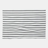 Moderner grauer Streifen Geschirrtuch (Horizontal)