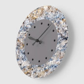 Moderner grauer und blauer Steinmarmor Große Wanduhr (Winkel)