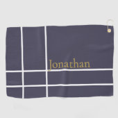 Moderner grauer und goldener minimalistischer indi golfhandtuch (Horizontal)