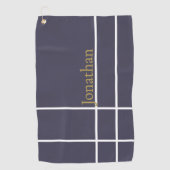 Moderner grauer und goldener minimalistischer indi golfhandtuch (Vorderseite)