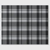 Moderner Grauer und Schwarzer Tartan Kariert Geschenkpapier (Flach)