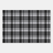 Moderner Grauer und Schwarzer Tartan Kariert Geschenkpapier Set (Vorderseite 3)