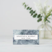 Moderner grauer und weißer Marmor Minimalistisch L Visitenkarte (Stehend Vorderseite)