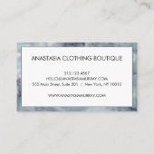 Moderner grauer und weißer Marmor Minimalistisch L Visitenkarte (Rückseite)