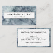 Moderner grauer und weißer Marmor Minimalistisch L Visitenkarte (Vorne/Hinten)