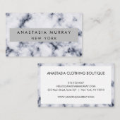 Moderner grauer und weißer Marmor Minimalistisch L Visitenkarte (Vorne/Hinten)