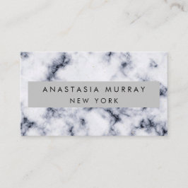 Moderner grauer und weißer Marmor Minimalistisch L Visitenkarte