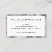 Moderner grauer und weißer Marmor Minimalistisch L Visitenkarte (Rückseite)