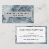 Moderner grauer und weißer Marmor Minimalistisch L Visitenkarte (Vorne/Hinten)