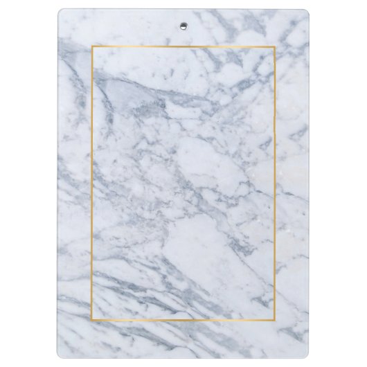 Moderner grauer und weißer Marmorstein Klemmbrett (Rückseite)