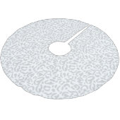 Moderner Grauer und weißer Schneeleopard Weihnacht Polyester Weihnachtsbaumdecke (Schrägansicht)