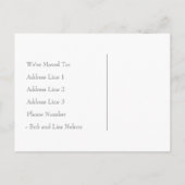 Moderner grauer und weißer Zickzack Adresswechsel Ankündigungspostkarte (Rückseite)