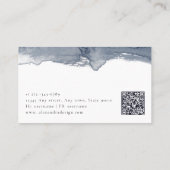 Moderner Graufarbenkalligraphie Minimaler QR-Code Visitenkarte (Rückseite)