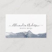 Moderner Graufarbenkalligraphie Minimaler QR-Code Visitenkarte (Vorderseite)