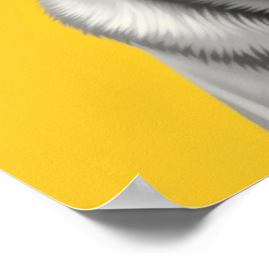 Moderner Graustufen Pop Art Dog Portrait : Happy L Poster (Ecke)