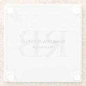 Moderner Gray Monogram Manager Add Name Initials h Glasuntersetzer (Rückseite)