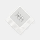 Moderner Gray Monogram Manager Add Name Initials h Serviette (Ecke)