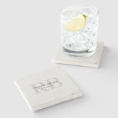 Moderner Gray Monogram Manager Add Name Initials h Steinuntersetzer (Seitenansicht)