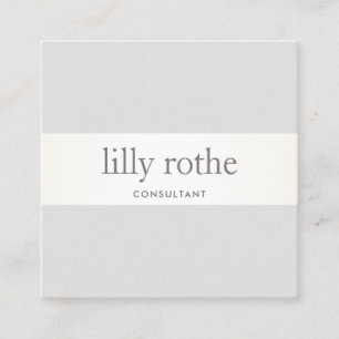 Moderner Gray Taupe Streifen Beruflicher Platz Quadratische Visitenkarte