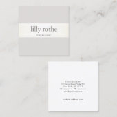 Moderner Gray Taupe Streifen Beruflicher Platz Quadratische Visitenkarte (Vorne/Hinten)