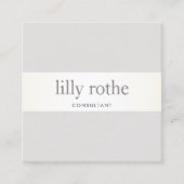 Moderner Gray Taupe Streifen Beruflicher Platz Quadratische Visitenkarte (Vorderseite)