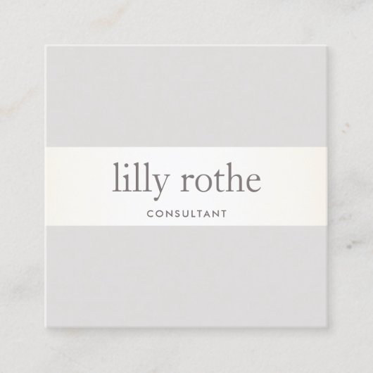 Moderner Gray Taupe Streifen Beruflicher Platz Quadratische Visitenkarte (Vorderseite)