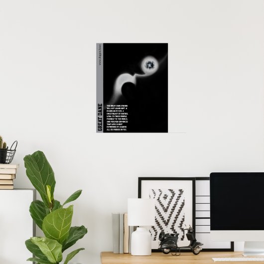 Moderner Great Dane Poster grün (Heimbüro)