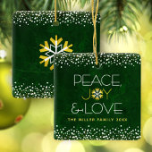 Moderner Green Snowflake Peace Joy Liebe Individue Keramikornament