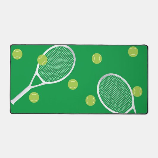 Moderner Green Tennis Racket Ball Schreibtischunterlage (Vorderseite)