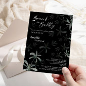 Moderner Greenery Black Bridal Brunch und Bubbly Einladung
