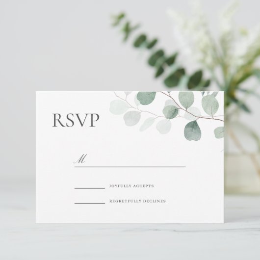 Moderner Greenery Wedding jeder Anlass RSVP Karte (Stehend Vorderseite)