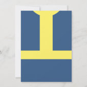 Moderner griechischer Nerd Gamer Blue Gold Vault E Einladung (Rückseite)