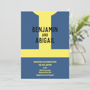 Moderner griechischer Nerd Gamer Blue Gold Vault E Einladung