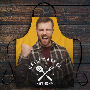 Moderner Grillmeister Cooler Name Herren Schürze